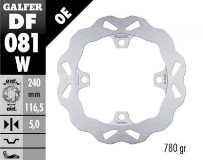 GALFER TARCZA HAMULCOWA TYŁ HONDA CB 400X/F '13-; CB 500F/X (ABS) '13-'21; CB 650F '14-; CB 650R '19-&#