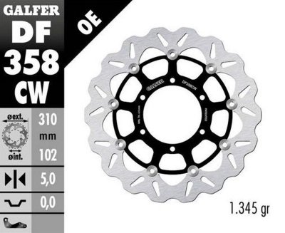 GALFER TARCZA HAMULCOWA PRZÓD SUZUKI GSX-R 600 08-; GSX-R 750 08-; GSX-R 1000 09-15 (WAVE FLOATING) (310X102X5MM)