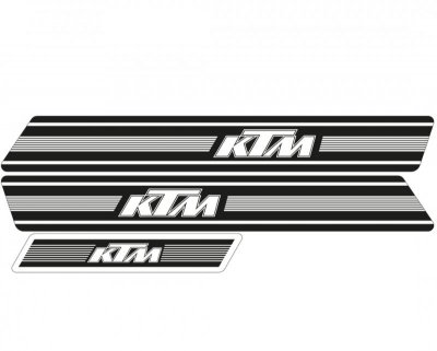 TECNOSEL (BLACKBIRD) KOMPLET NAKLEJEK (OKLEIN) KTM GS 74-76, REPLICA OEM KTM, CZARNE TŁO
