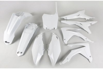 UFO KOMPLET PLASTIKÓW HONDA CRF 250R 14-17, CRF 450R 13-16 Z OSŁONAMI FILTRA POWIETRZA KOLOR BIAŁY