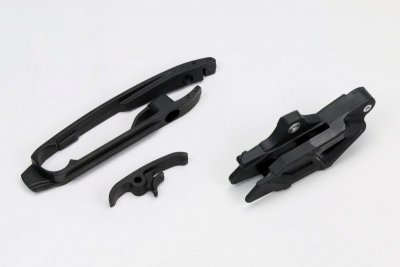 UFO KOMPLET ŚLIZG (MAŁY I DUŻY) + PROWADNICA ŁAŃCUCHA KTM SX 125/150/250, SX-F 250/350/450 11-15, SX 250 16, KOLOR CZARNY