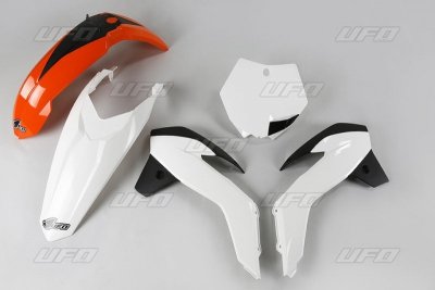 UFO KOMPLET PLASTIKÓW KTM SX 85 13-17 KOLOR OEM 17 (POMARAŃCZOWY/BIAŁY)