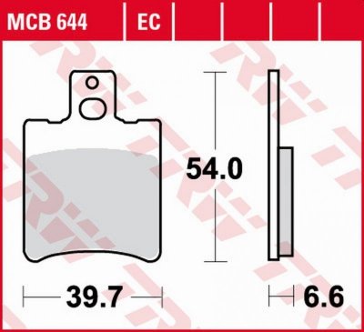 TRW ZF KLOCKI HAMULCOWE KH193 ORGANIC APRILIA RS 50 95-98, SR 50 93-04, YAMAHA YA/YM 50 95-98, YQ 50 AEROX 96-12, BWS 100 99-, P