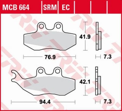TRW ZF KLOCKI HAMULCOWE KH194 ORGANIC APRILIA RS 50 99-10, RX 50 95-06, PEGASO 125 92-95, RX 125 92-99, PRZÓD (PROMOCJA)