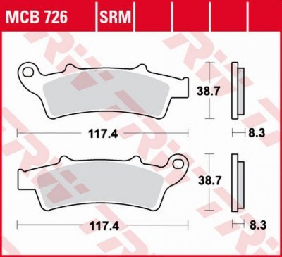 TRW ZF KLOCKI HAMULCOWE KH324 ORGANIC APRILIA ATLANTIC 125 03-, SCARABEO 125 04-10, ATLANTIC 200 02-05, SCARABEO 200 07-12, KYMC