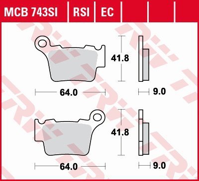TRW ZF KLOCKI HAMULCOWE KH368 ORGANIC BMW G 450 X / SMR 08-11, KTM EXC / SX 125 04-16, EXC / SX 250 03-17, EXC 300 04-, EXC 350 