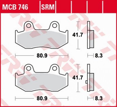 TRW ZF KLOCKI HAMULCOWE KH323 SINTER KAWASAKI SC 250 EPSILON 02, SUZUKI AN 400 BURGMAN 03-06, TYŁ, ITALJET JACK 125 07, PRZÓD/TY