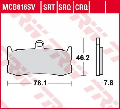 TRW ZF KLOCKI HAMULCOWE KH491 CARBON RACING TRIUMPH DAYTONA 675 09-17 PRZÓD
