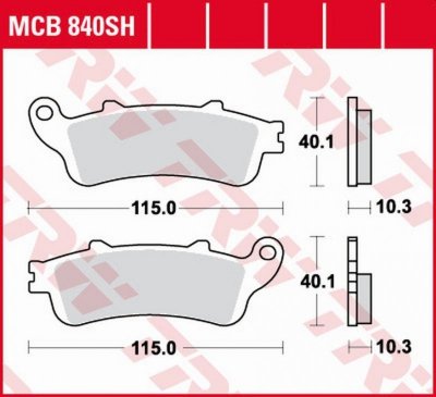 TRW ZF KLOCKI HAMULCOWE KH261 SINTER STREET HONDA GL 1800 GOLD WING 01-17, VFR 800F 06-13, XL 1000V VARADERO 04-11, CBR 1100XX 9