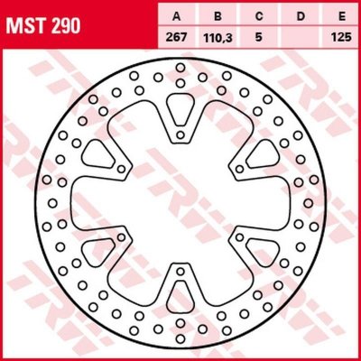 TRW ZF TARCZA HAMULCOWA TYŁ KTM 1050 ADV 15-16, 1090 ADV/R 17-19, 1190 ADV/R 13-16, 1290 SUPER ADVENTURE/R/S/T 17-, (267X110X5MM