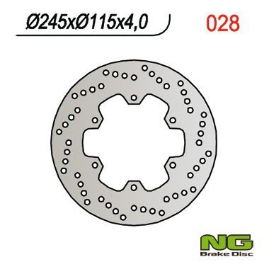 NG TARCZA HAMULCOWA TYŁ DUCATI ST2 97-04, ST4 03-06, MONSTER 620 01-06, YAMAHA MAJESTY 250 96-08 (245X115X4MM) (6X8,5MM)