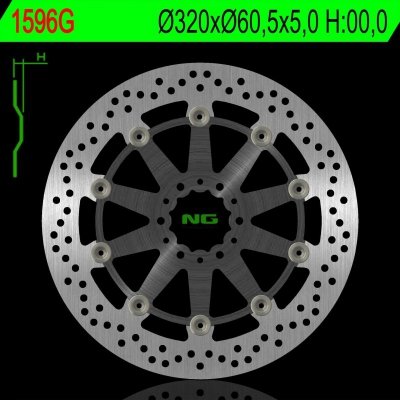 NG TARCZA HAMULCOWA PRZÓD KTM DUKE 390 / ABS 17, RC 250 / 390 / ABS 17 (320X60,5X5,0MM) ŚRODEK ALUMINIOWY