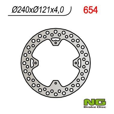 NG TARCZA HAMULCOWA TYŁ HONDA CR 125/250 02-07, CRF 250/450R 04-21 (240X121,5X4)