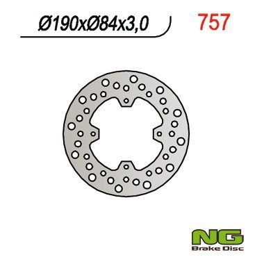 NG TARCZA HAMULCOWA TYŁ YAMAHA YZ 80/85 93-22 (190X84X3),X-MAX 125 14-20