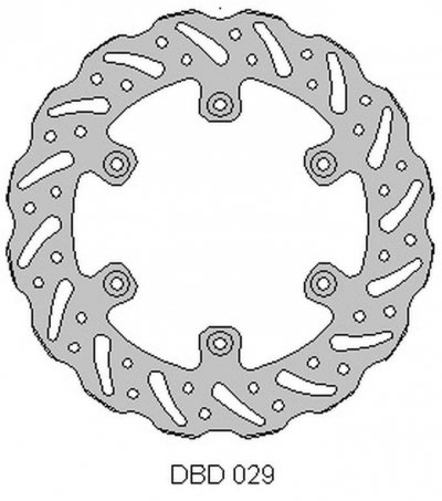 DELTA BRAKING TARCZA HAMULCOWA TYŁ YAMAHA YZ/WR 125 98-01, YZ/WR 250 98-01, YZF/WRF 400/426 99-01, WAVE (240X115X4MM) (6X6,5MM) 