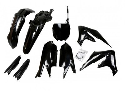 UFO KOMPLET PLASTIKÓW (FULL KIT) Z OSŁONAMI TELESKOPÓW (AMORTYZATORÓW) YAMAHA YZF 250 19-23, YZF 450 18-22 KOLOR CZARNY