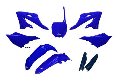 UFO KOMPLET PLASTIKÓW (FULL KIT) Z OSŁONAMI TELESKOPÓW (AMORTYZATORÓW) YAMAHA YZ 125 / 250 22-24 KOLOR OEM NIEBIESKI GRANATOWY