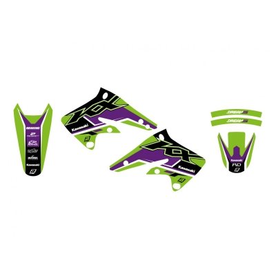 BLACKBIRD KOMPLET NAKLEJEK (OKLEIN) KAWASAKI KX 250F 04-05 DREAM 5 KOLOR ZIELONY CZARNY