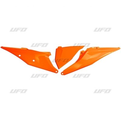 UFO BOCZKI TYLNE Z POKRYWĄ FILTRA KTM SX/SXF '19-'21,EXC/EXF '20-'21 KOLOR POMARAŃCZOWY