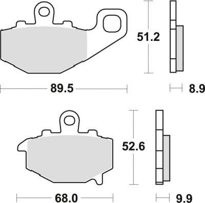 TRW klocki hamulcowe tył Kawasaki ER-6 650 F ABS (06-16)