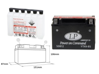 LANDPORT Honda SLR 650 (97-98) akumulator elektrolit osobno