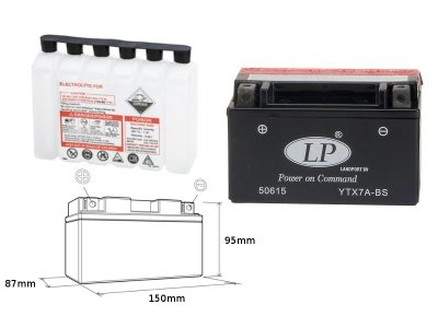 LANDPORT Honda XLR 125 R (98-00) akumulator  elektrolit osobno 