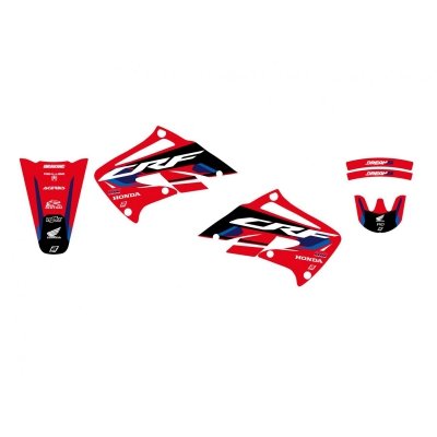 BLACKBIRD KOMPLET NAKLEJEK (OKLEIN) HONDA CRF 450R 02-04 DREAM 5 KOLOR CZERWONY CZARNY