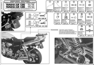 KAPPA STELAŻ KUFRA CENTRALNEGO YAMAHA XJR 1200 (95-98),