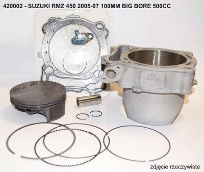 Cylinder komplet Vertex Suzuki RMZ 450 05-07 100mm BIG BORE 500ccm (+4,50mm)