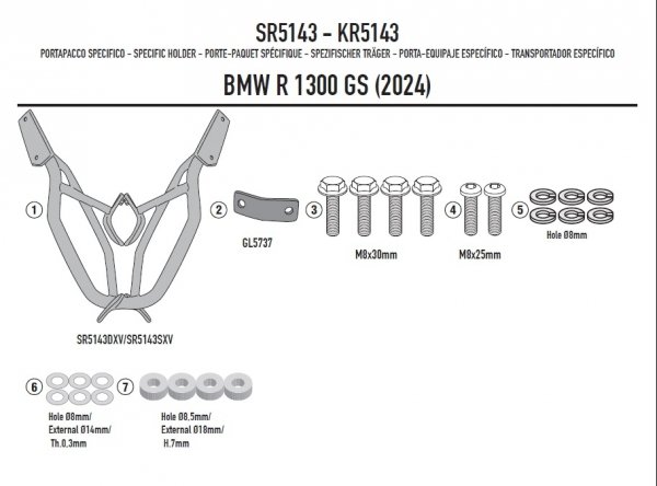 KAPPA STELAŻ KUFRA CENTRALNEGO BMW R 1300GS 24-25 (BEZ PŁYTY)