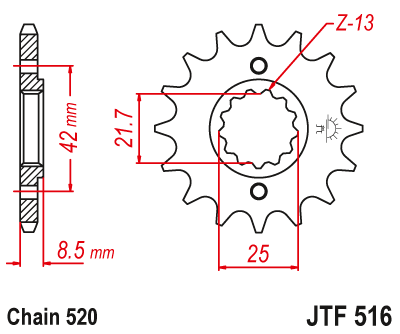 DID JT zestaw napędowy Kawasaki GPX250/Ex250/R (88-05)