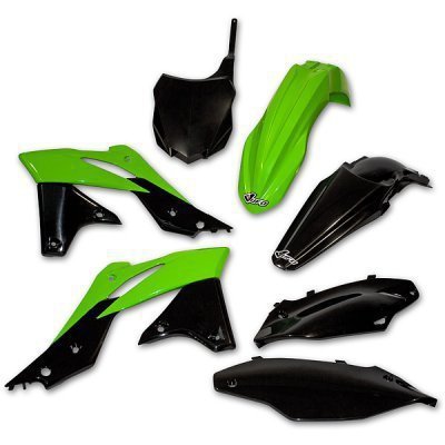 UFO KOMPLET PLASTIKÓW KAWASAKI KXF 250 (13-16) KOLOR OEM '13 (ZIELONY/CZARNY)