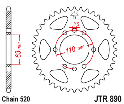 DID JT zestaw napędowy Husqvarna 401 Vitpilen (18-20)
