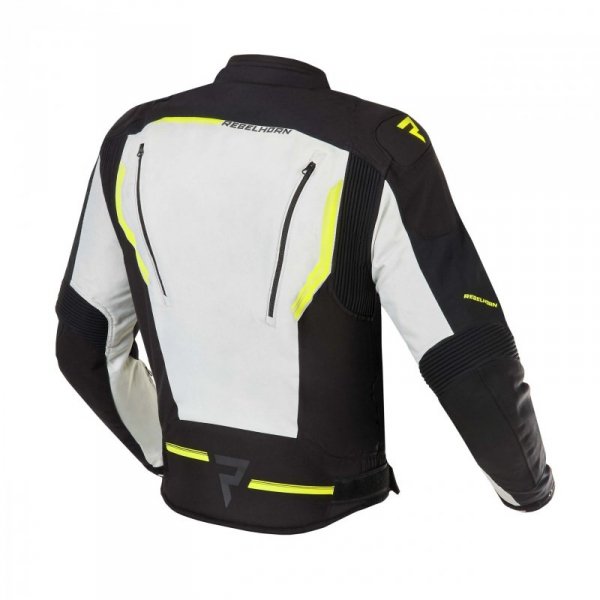 KURTKA MOTOCYKLOWA TEKSTYLNA REBELHORN BORG BLACK GREY FLUO YELLOW XS