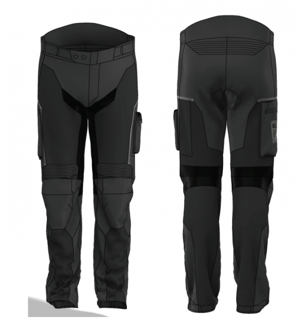 SPODNIE MOTOCYKLOWE TEKSTYLNE DAMSKIE OZONE FLOW BLACK W4XL