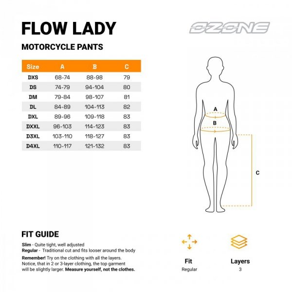 SPODNIE MOTOCYKLOWE TEKSTYLNE DAMSKIE OZONE FLOW BLACK W4XL