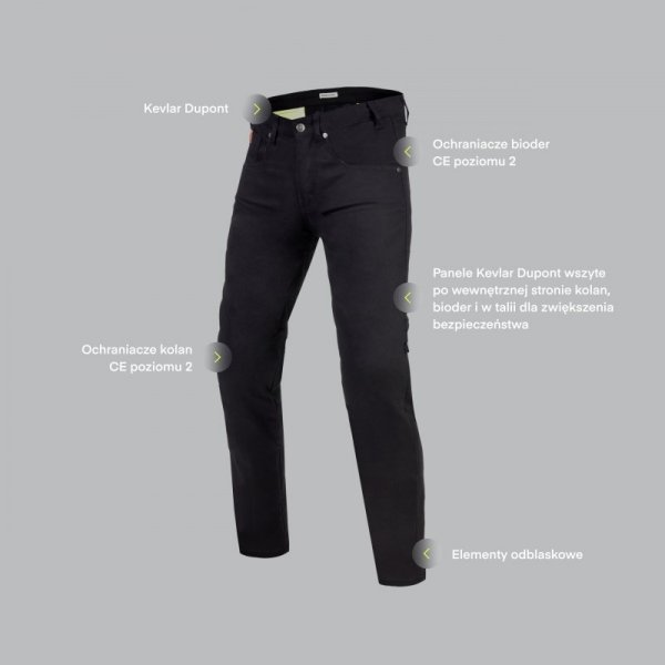 JEANSY MOTOCYKLOWE REBELHORN CLASSIC 3 REGULAR FIT BLACK 28/32