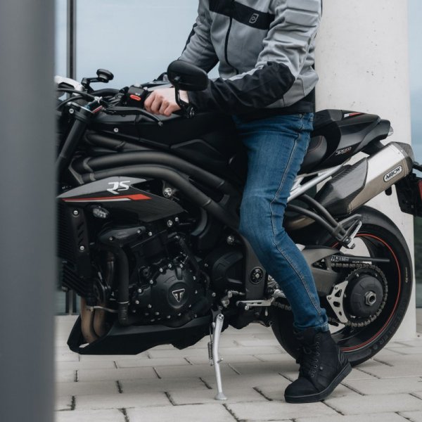 JEANSY MOTOCYKLOWE OZONE STRIKER SLIM FIT WASHED BLUE 28/32