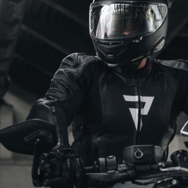 KURTKA MOTOCYKLOWA SKÓRZANA REBELHORN VELOCE BLACK WHITE 48