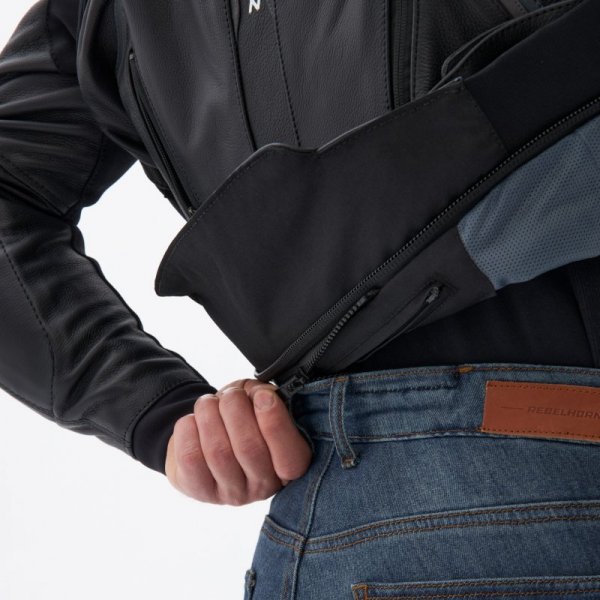 KURTKA MOTOCYKLOWA SKÓRZANA REBELHORN VELOCE BLACK WHITE 54