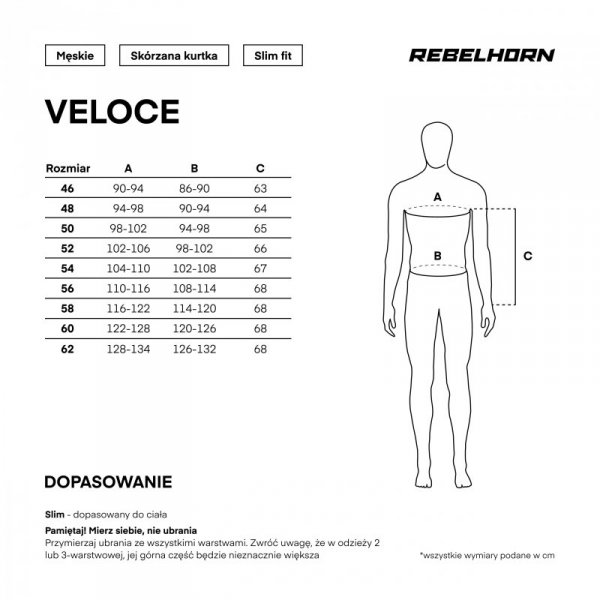 KURTKA MOTOCYKLOWA SKÓRZANA REBELHORN VELOCE BLACK WHITE 58