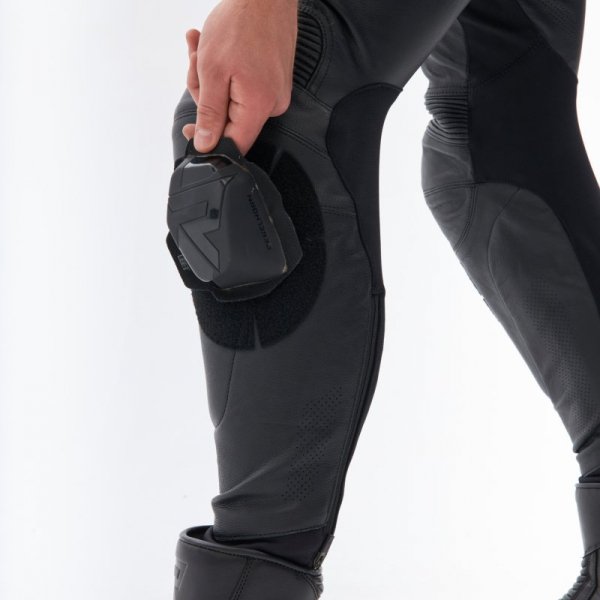 SPODNIE MOTOCYKLOWE SKÓRZANE REBELHORN VELOCE BLACK WHITE 62