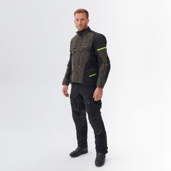 KURTKA MOTOCYKLOWA TEKSTYLNA REBELHORN RANGE BLACK DARK GREY FLUO YELLOW XS