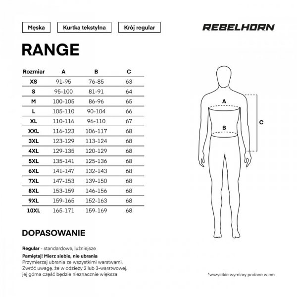 KURTKA MOTOCYKLOWA TEKSTYLNA REBELHORN RANGE BLACK DARK GREY FLUO YELLOW XS