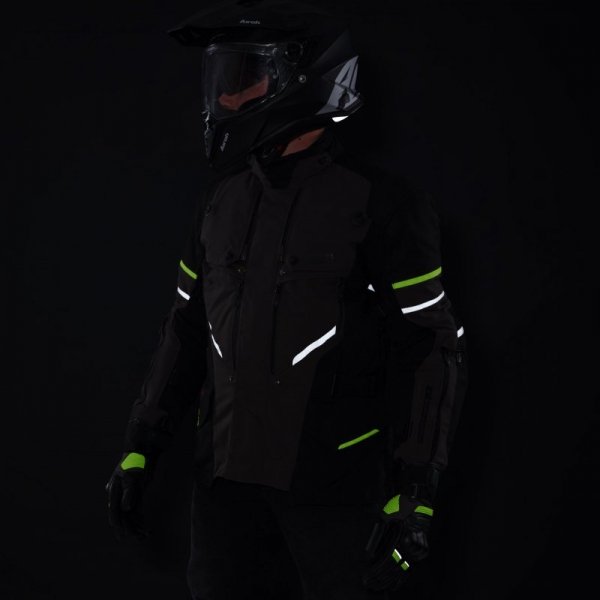 KURTKA MOTOCYKLOWA TEKSTYLNA REBELHORN RANGE BLACK DARK GREY FLUO YELLOW 3XL