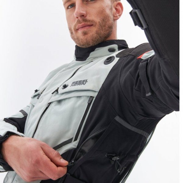 KURTKA MOTOCYKLOWA TEKSTYLNA REBELHORN RANGE GREY BLACK RED S