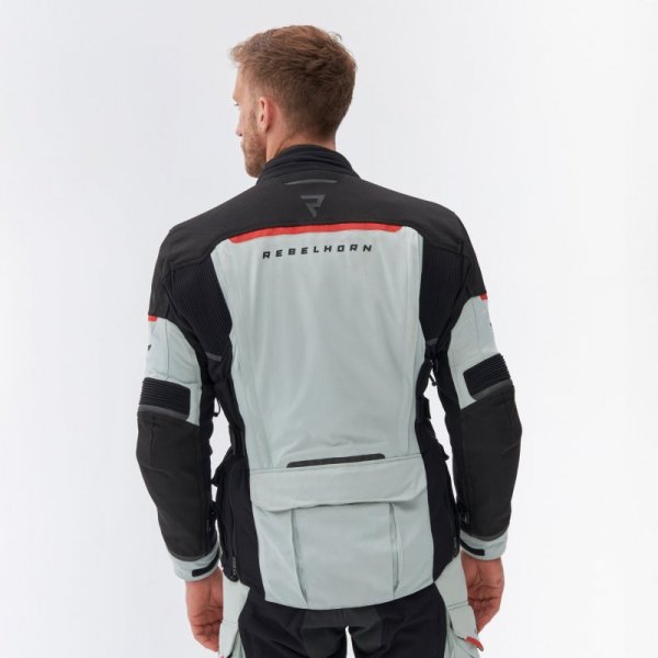 KURTKA MOTOCYKLOWA TEKSTYLNA REBELHORN RANGE GREY BLACK RED XXL