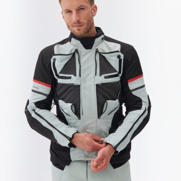 KURTKA MOTOCYKLOWA TEKSTYLNA REBELHORN RANGE GREY BLACK RED 3XL