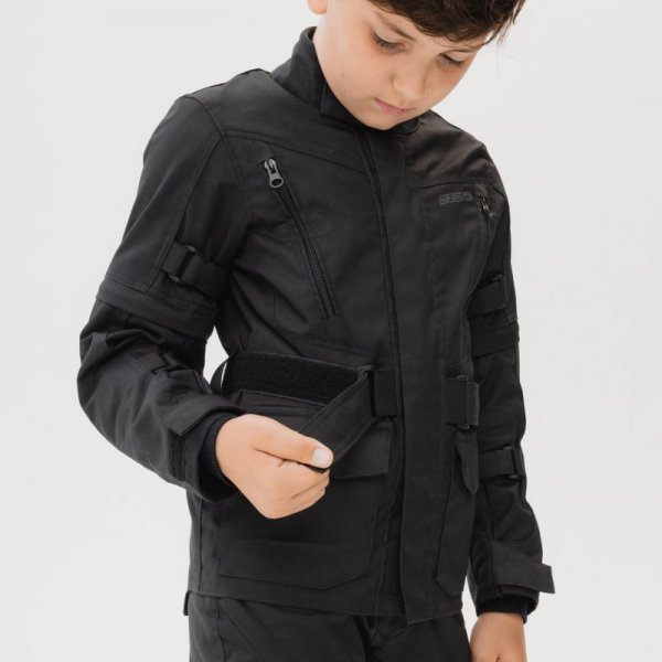 KURTKA MOTOCYKLOWA TEKSTYLNA JUNIOR OZONE SAHARA BLACK YM