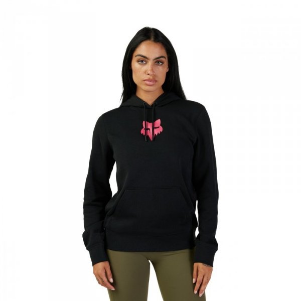 BLUZA Z KAPTUREM DAMSKA FOX HEAD BLACK PINK M